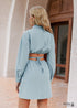Vintage Boho Blue Mini Dresses